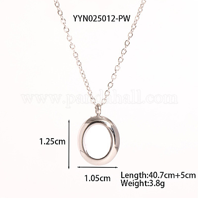 Овальные подвески из нержавеющей стали с белой эмалью для женщин PG1145-3-1