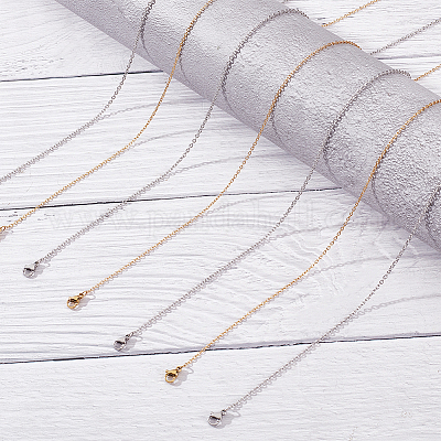 20個 2スタイル 304ステンレススチールアズキチェーンネックレスセット