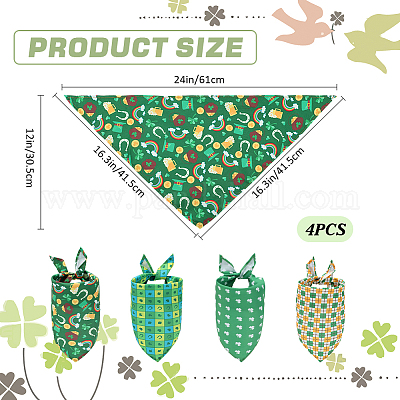 4 шт. 4 стиля треугольный полиэстеровый носовой платок для домашних животных AJEW-CP0006-08B-05-1