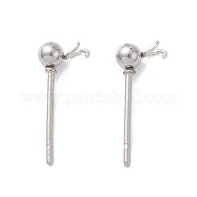 Фурнитура для сережек-гвоздиков из нержавеющей стали 304 с шариковым штифтом STAS-Z035-03P-1