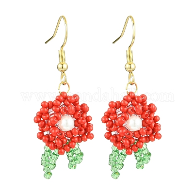 Болтающие серьги из стекла EJEW-MZ00316-02-1