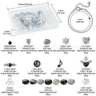 Наборы для изготовления браслетов в европейском стиле из сплава и латуни своими руками DIY-FS0007-23-1