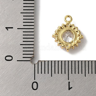 Латунные микропаве прозрачные подвески с фианитом KK-S391-01G-B-1