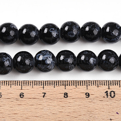 Выпечка окрашенные стеклянные бусины пряди DGLA-N008-10mm-10-1