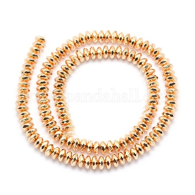 Гальванизировать немагнитных синтетический гематит бисер пряди G-L485-06D-LG-1