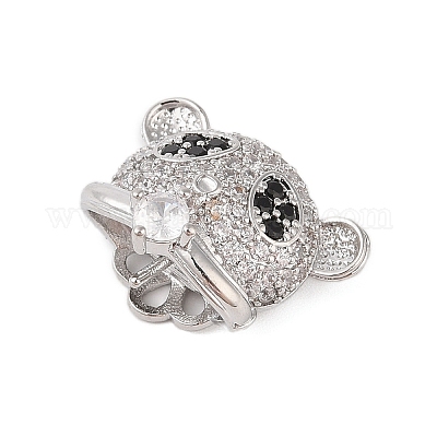 Латунные микропейв прозрачные кубические циркониевые шпильки KK-B111-01P-1