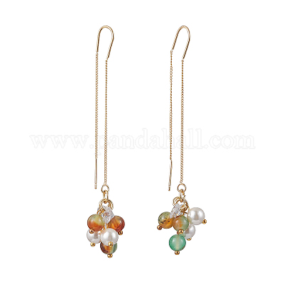 Нить для ушей из ракушек и жемчуга EJEW-JE06499-01-1