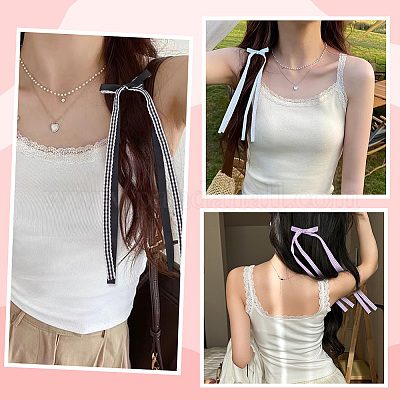 6 шт. 6-х цветные кружевные банты из полиэстера с заколками для волос из кожи аллигатора PHAR-CY0001-02-1