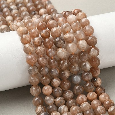 Круглые нити из натуральных бусин из нескольких лунных камней G-I176-09-8mm-02-1
