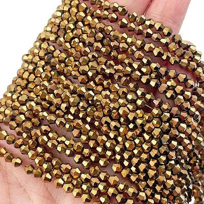 Прозрачные стеклянные бусины гальваническим пряди EGLA-A039-T3mm-UA11-1