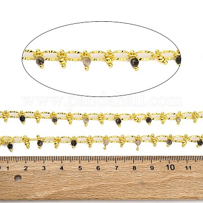 Граненые цепочки из натурального лабрадорита ручной работы CHC-L050-01G-13-1