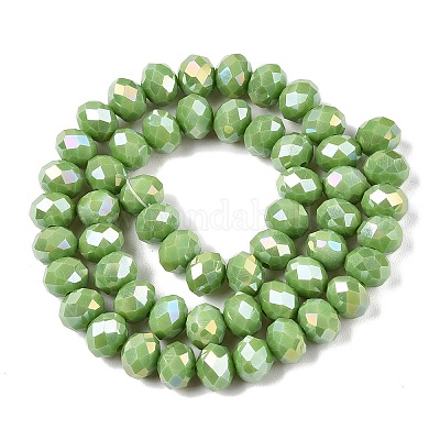 Стеклянные бусины с гальваническим покрытием  EGLA-A044-P8mm-B30-1