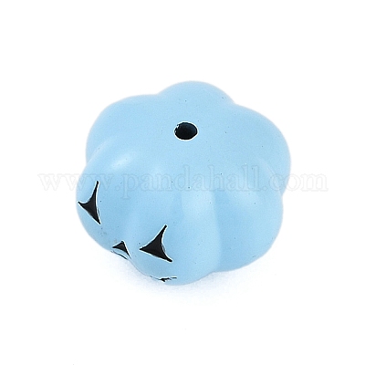 Тема Хэллоуина окрашенные распылением бусины из сплава PALLOY-D029-03G-RS-1