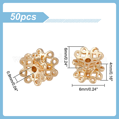50pcs Flower Shaped Metal Bead Caps Jewelry Making End Caps Spacers  Findings, 