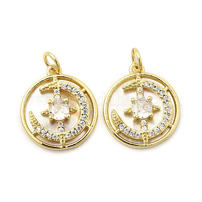 Латунные микро проложить кубического циркония подвески KK-K302-12G-1