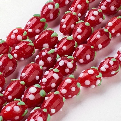 Wholesale Handmade Lampwork 3D Strawberry Beads 