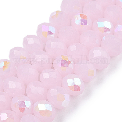 Стеклянные бусины с гальваническим покрытием  EGLA-A044-J8mm-L02-1