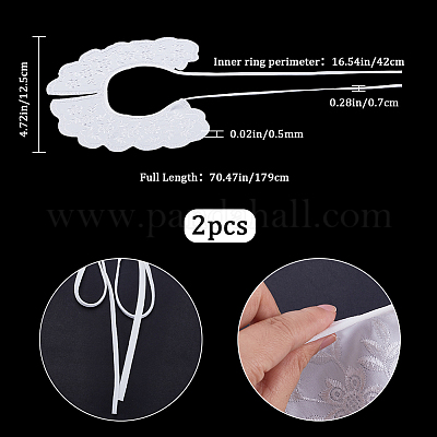 Съемные женские ложные воротники с вышивкой из полиэстера AJEW-WH0348-51-1