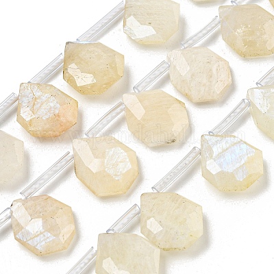 Бусины из натурального радужного лунного камня G-P544-C04-01-1