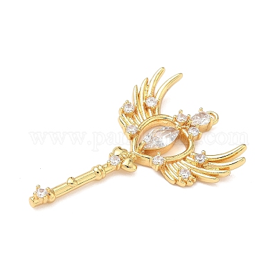 Латунные микропаве прозрачные подвески с фианитом KK-H526-04A-G-1