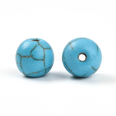 Синтетические бирюзовые бусины TURQ-S283-29A-1
