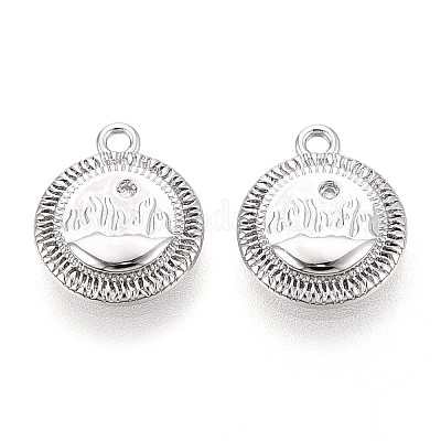 Латунные микропаве прозрачные кубические циркониевые подвески KK-N267-15P-1