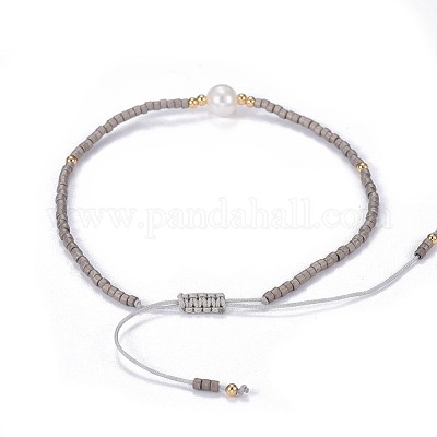 Регулируемые нейлоновые шнур плетеный браслеты из бисера BJEW-P256-B01-1