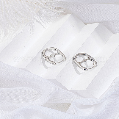 1 пара серег-колец из сплава&nbsp;EJEW-LP0013-04P-1