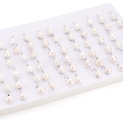 Серьги-подвески из натурального жемчуга из латуни PEAR-N020-08C-1