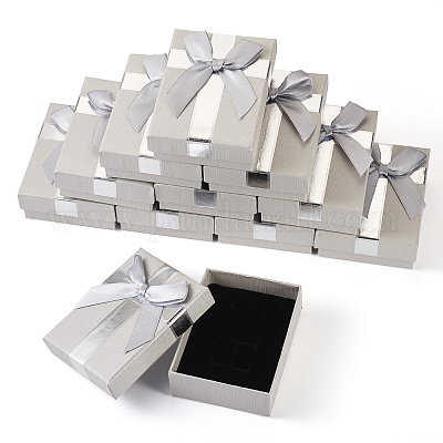 Прямоугольные бумажные подарочные коробки с бантом CON-TAC0010-89B-1