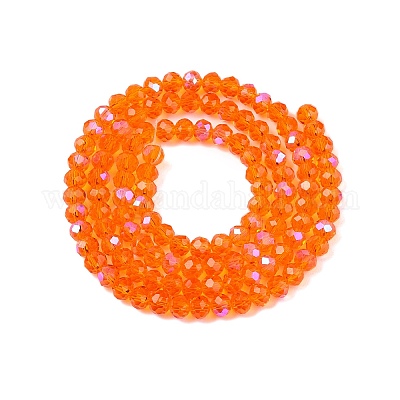 Стеклянные бусины с гальваническим покрытием  EGLA-A044-T4mm-L25-1