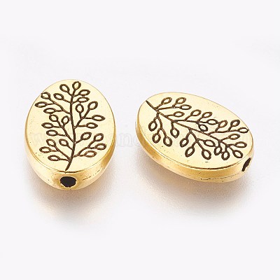 Сплавочные овальные бусины тибетского стиля  GLFH10181Y-NF-1