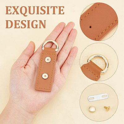 4 комплект из 2-х прямоугольных застежек из искусственной кожи для украшения сумки сбоку DIY-WR0001-85-1