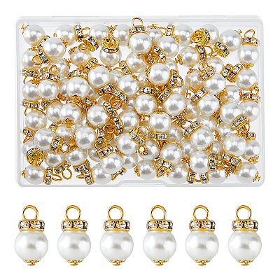 80шт стеклянные жемчужные подвески PALLOY-FH00016-1