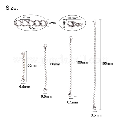 4 прядь 4 стиля удлинитель цепи из нержавеющей стали 304 STAS-YW0001-11-1