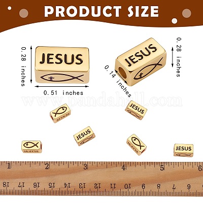 Латунные бусины иисуса на пасху KK-L006-041G-1
