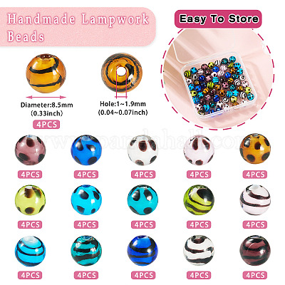 64шт 16 стиля ручной работы бусины лэмпворк LAMP-TA0001-59A-1