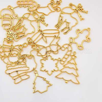 Рождественские подвески из цинкового сплава с открытой спиной PALLOY-OC0001-81G-1