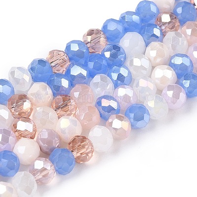 Стеклянные бусины с гальваническим покрытием  GLAA-T023-B16-05-1