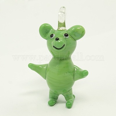 Ручной бусины медведь подвески LAMP-G097-M-1