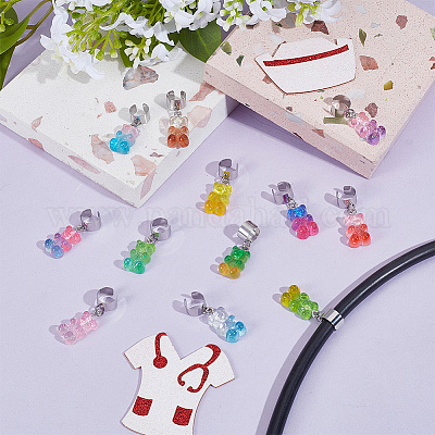 12 шт. подвеска-стетоскоп в виде медведя из смолы HJEW-OC00160-1