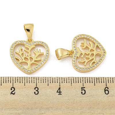 Латунные микропаве прозрачные подвески с фианитом ZIRC-P113-07D-G-1