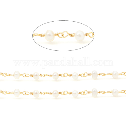 3.28 Fuß handgefertigte Perlenkette aus Messing X-CHC-I031-05A-1
