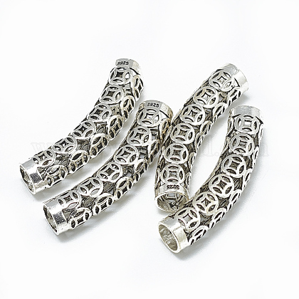 Thai 925 Sterling Silver Tube Beads STER-T002-30AS-1