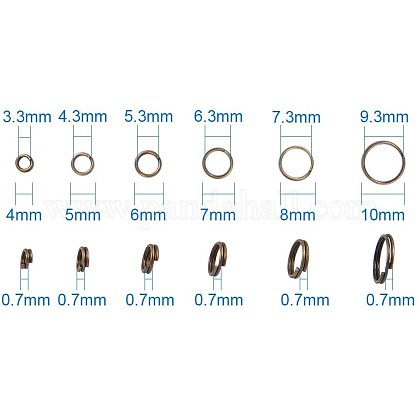 真鍮の分割リングと真鍮のリングアシスタントツール  アンティークブロンズ  13x5x1.5cm KK-PH0034-52AB-1