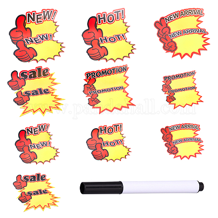 Nbeads 10 Bags 10 Style Explosive Shape & Word Blank Signs Sales Price Label Tags AJEW-NB0002-71-1