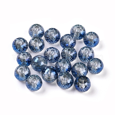 Electroplate Glass Loose Rondelle Beads X-EGLA-F024-A02-1