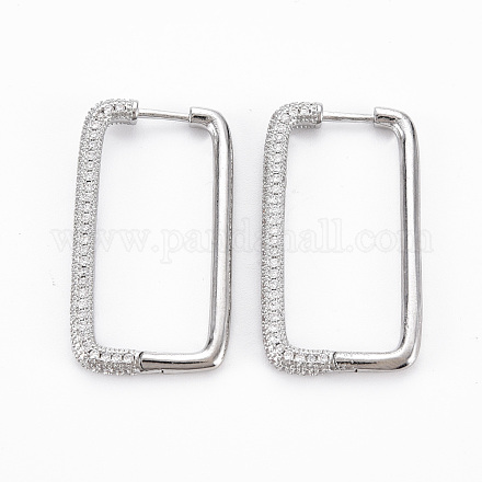 Прямоугольные серьги-кольца для девушек EJEW-N099-001P-NF-1
