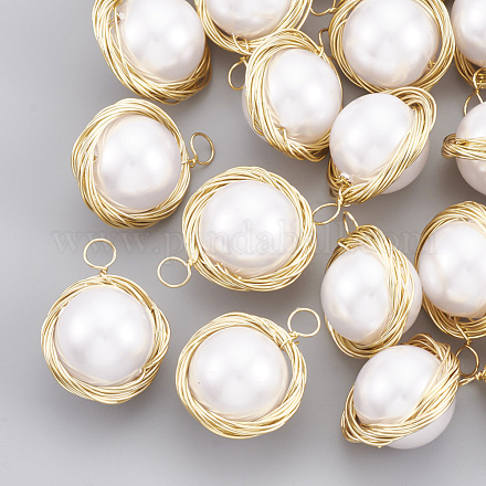 Colgantes de perlas de imitación de plástico abs KK-T035-69-1