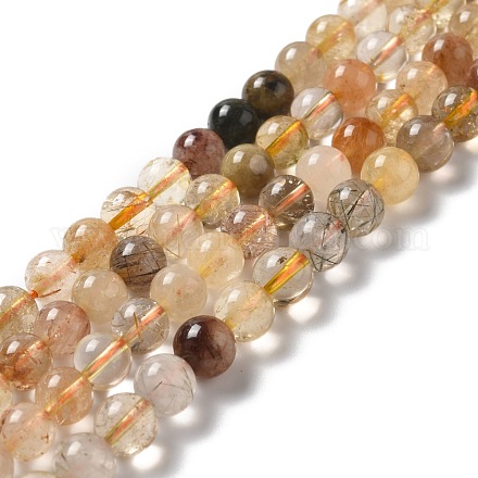 Chapelets de perles en quartz de rutile naturel G-B029-B02-03-1